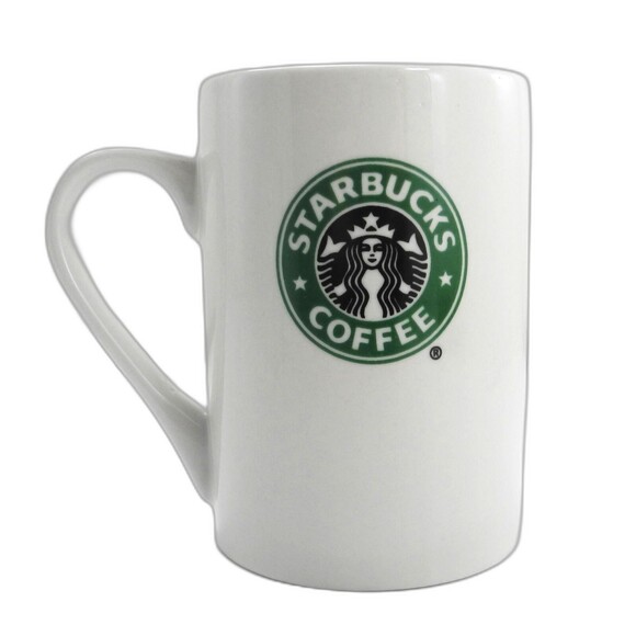Starbucks Classic Mermaid Logo White 10 fl oz Mug - 2008 Starbucks Coffee Cup - Picture 1 of 5